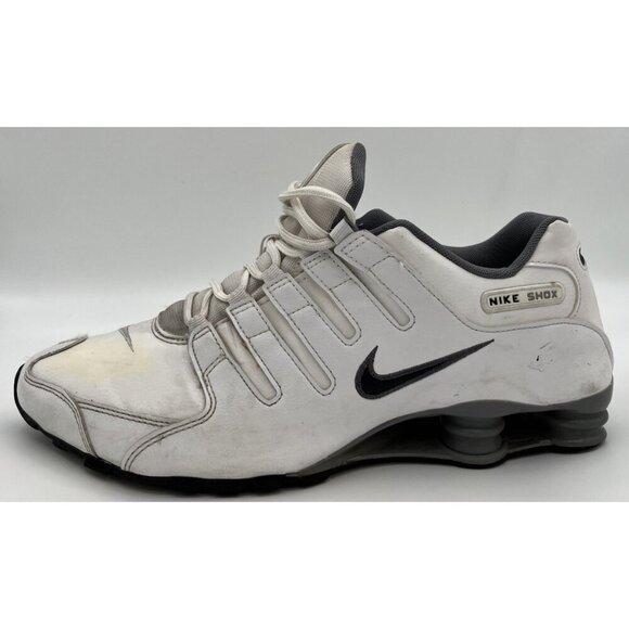 Nike Mens Size 11 Shox NZ Leather 378341-102 White Cool Grey Running Shoes main image 6